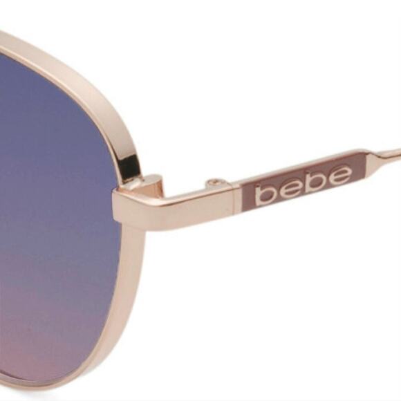 NWT BEBE Women's Gold Tone Metal Frame Round Sunglasses - Picture 2 of 4